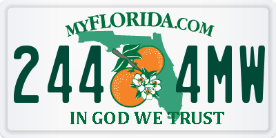 FL license plate 2444MW