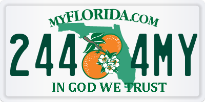 FL license plate 2444MY