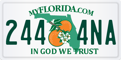 FL license plate 2444NA