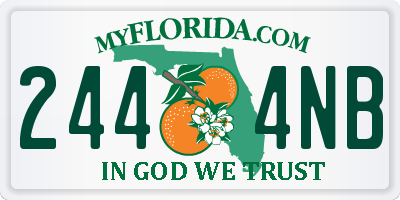 FL license plate 2444NB