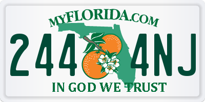 FL license plate 2444NJ
