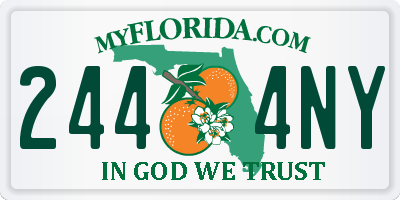 FL license plate 2444NY