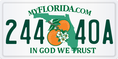FL license plate 2444OA