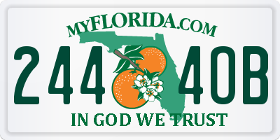 FL license plate 2444OB