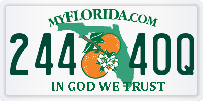 FL license plate 2444OQ