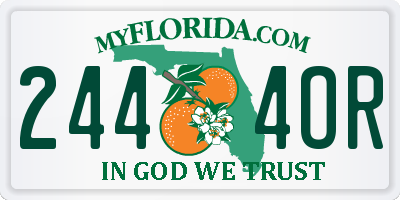 FL license plate 2444OR