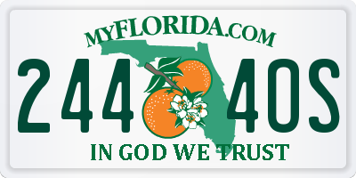 FL license plate 2444OS