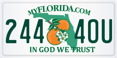 FL license plate 2444OU