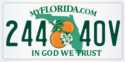 FL license plate 2444OV