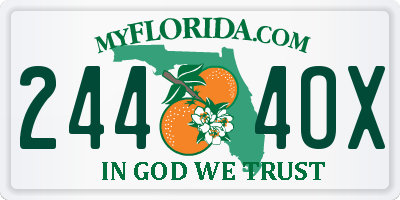 FL license plate 2444OX