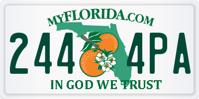 FL license plate 2444PA