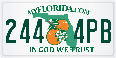 FL license plate 2444PB