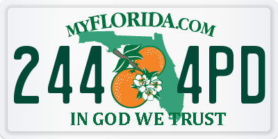 FL license plate 2444PD