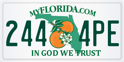 FL license plate 2444PE