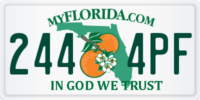 FL license plate 2444PF