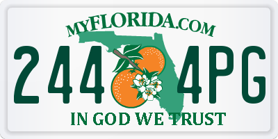 FL license plate 2444PG