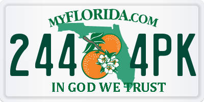 FL license plate 2444PK