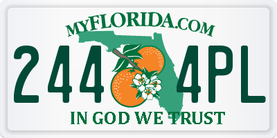 FL license plate 2444PL
