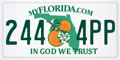 FL license plate 2444PP