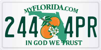 FL license plate 2444PR