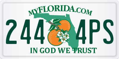 FL license plate 2444PS