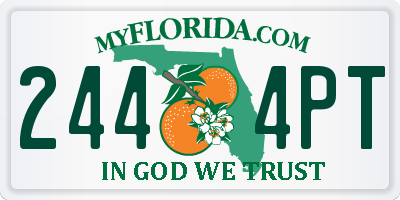 FL license plate 2444PT
