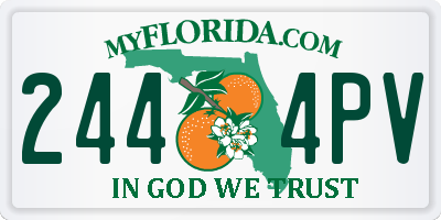 FL license plate 2444PV