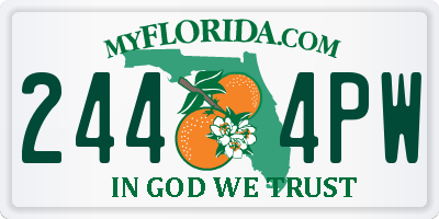 FL license plate 2444PW