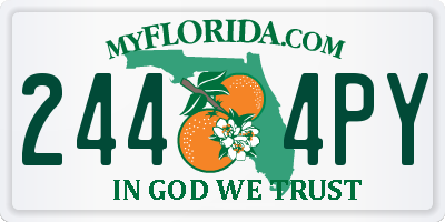 FL license plate 2444PY