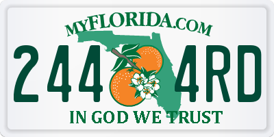 FL license plate 2444RD