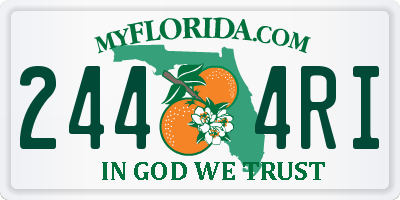 FL license plate 2444RI