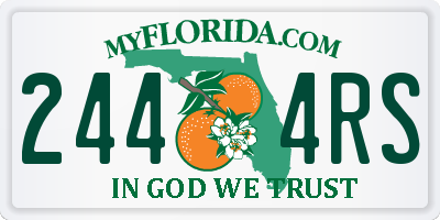 FL license plate 2444RS