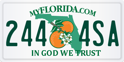 FL license plate 2444SA