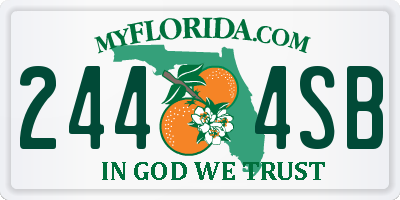FL license plate 2444SB