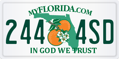 FL license plate 2444SD