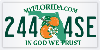 FL license plate 2444SE