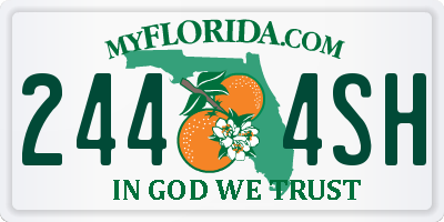 FL license plate 2444SH