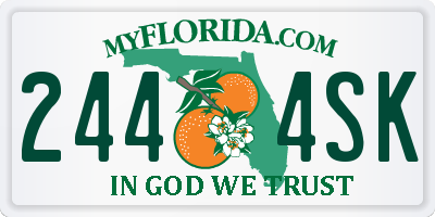 FL license plate 2444SK