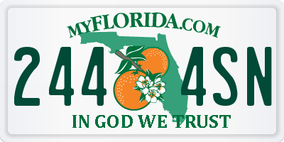 FL license plate 2444SN