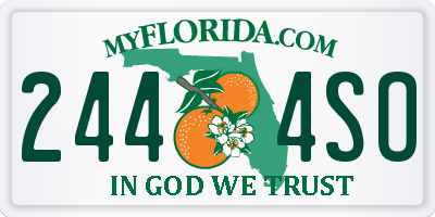FL license plate 2444SO