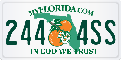 FL license plate 2444SS