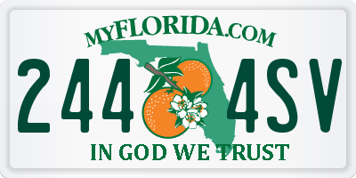 FL license plate 2444SV