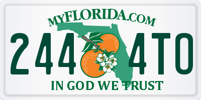 FL license plate 2444TO