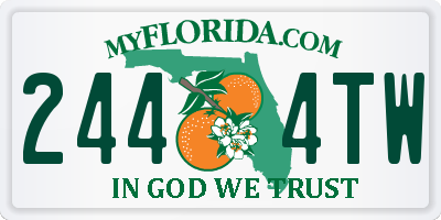 FL license plate 2444TW