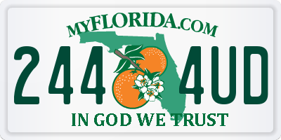 FL license plate 2444UD