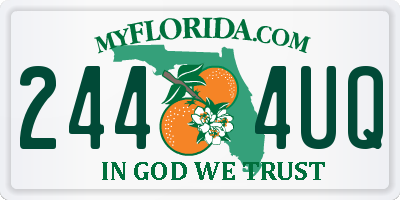 FL license plate 2444UQ
