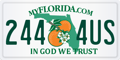 FL license plate 2444US