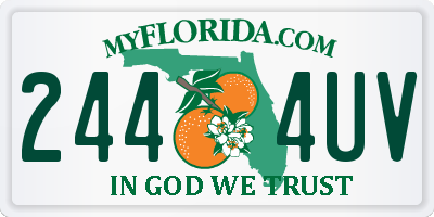 FL license plate 2444UV