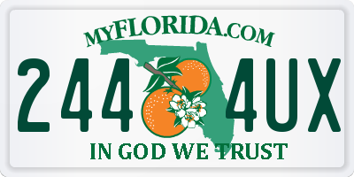 FL license plate 2444UX