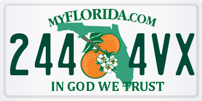 FL license plate 2444VX